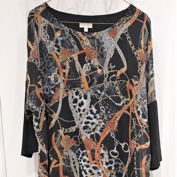 Laura Petites Asymmetrical 3/4 Sleeve Top Size XL - Picture 1 of 6